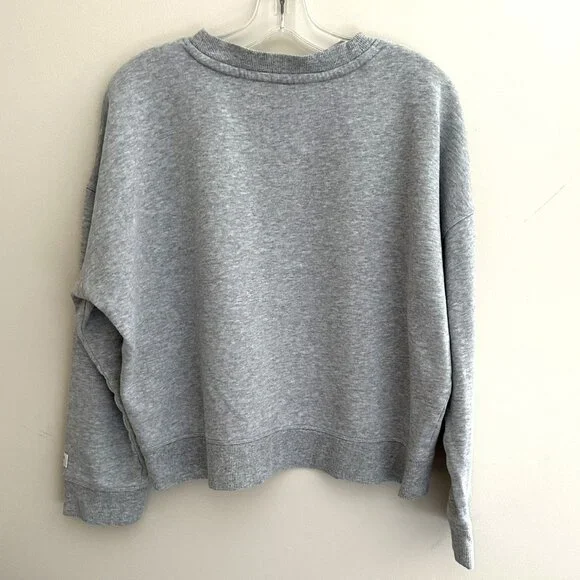 Calvin Klein Performance Logo Relaxed Cropped Sweatshirt Pearl Gray Large - Picture 2 of 7